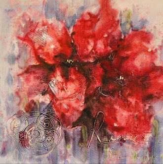 Textured Flowers oil painting